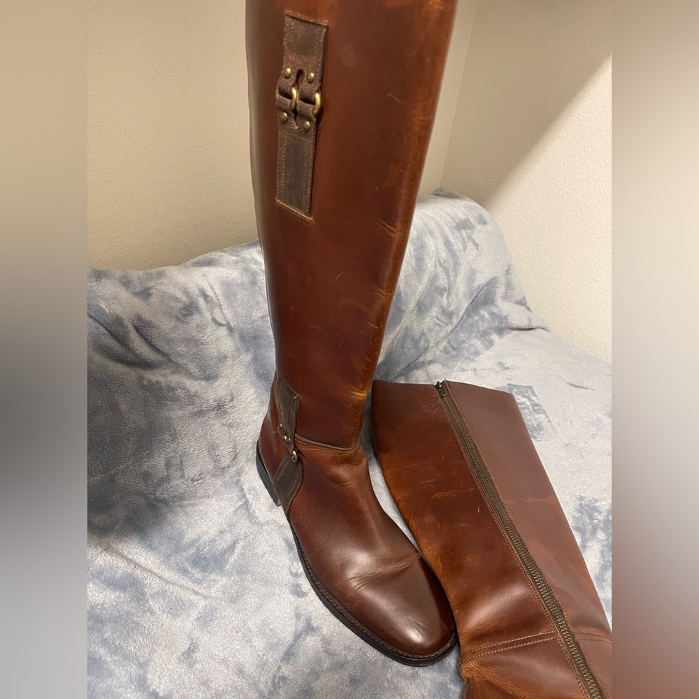 Cole Haan Clover Stretch Side-Buckle Riding Boots - Picture 3 of 11